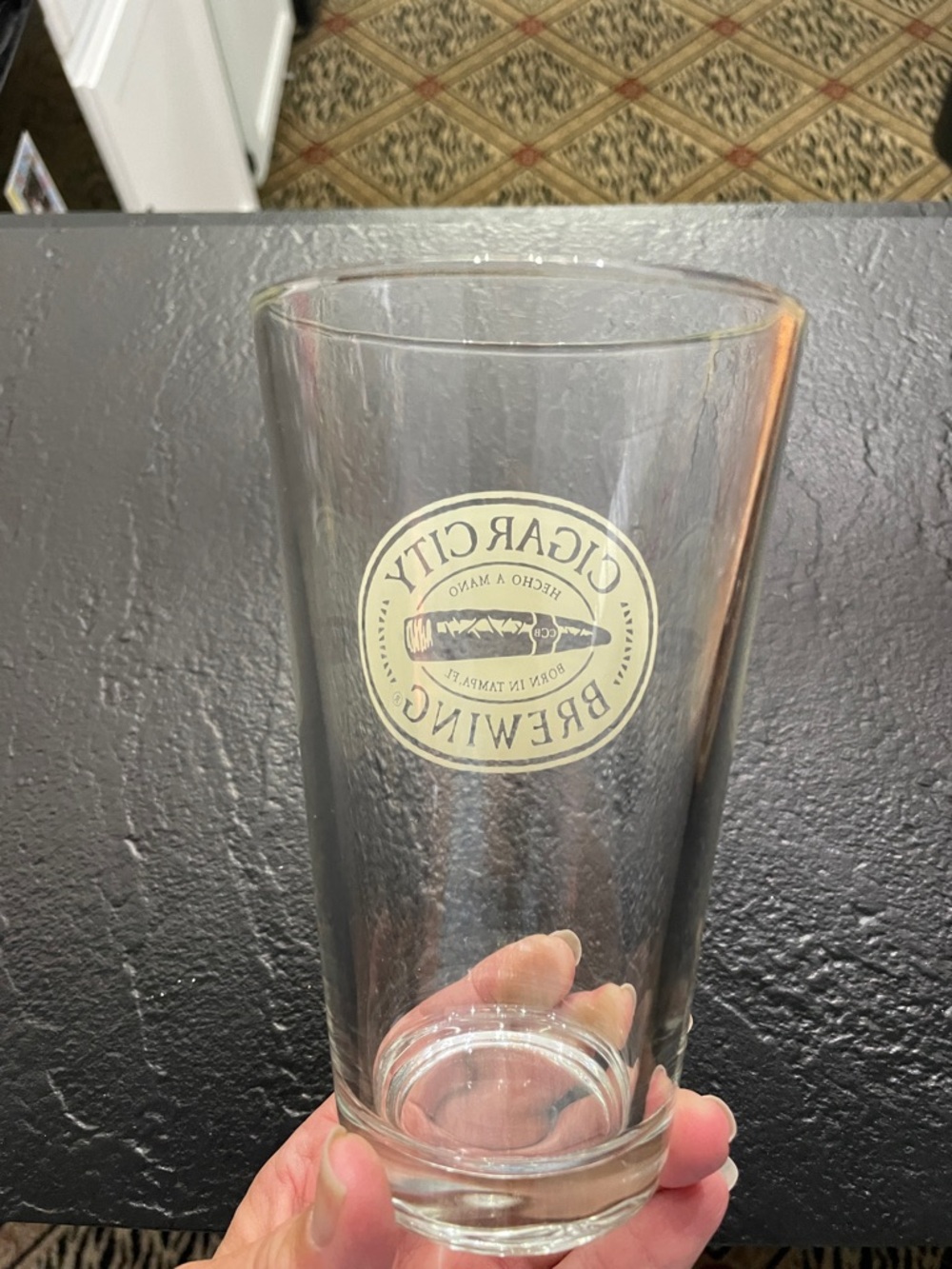 Cigar City Brewing Logo Pint Glass - Clear with Cream Label - Picture 4 of 4